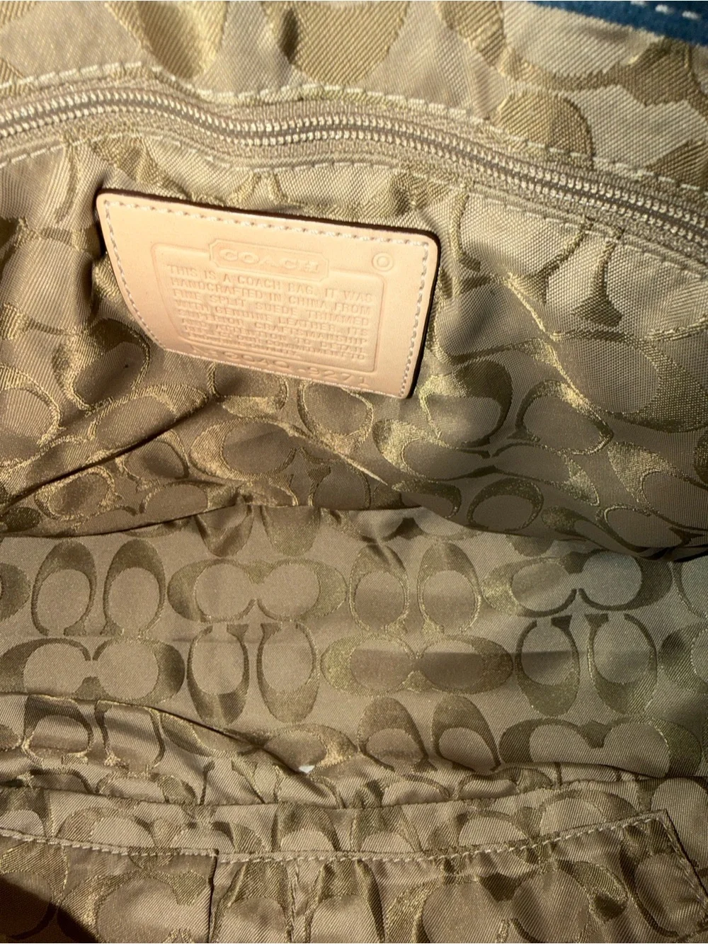 Coach 2004 Hamptons Flap Carryall Denim Blue Suede Messenger Bag